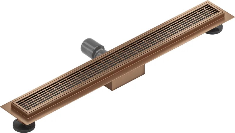 Mexen Flat, lineárny podlahový žľab 70 cm, M33, medená matná, 1C33070-15