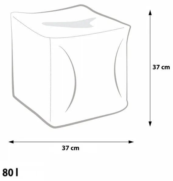 EF1035 Ecopuf Taburetka - CUBE - S ekokoža E2 - Smotanovo biela