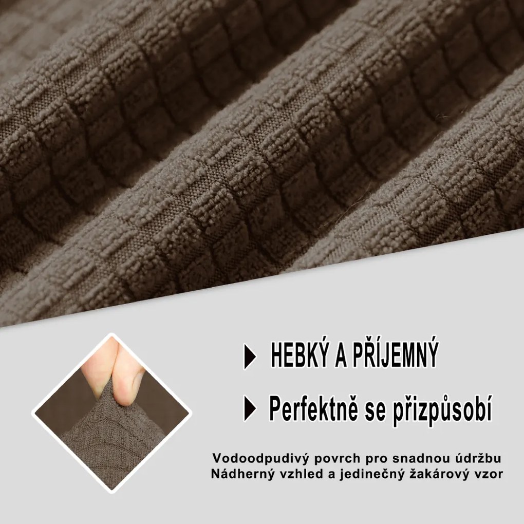Elastický žakárový poťah na trojmiestnu pohovku BestBerg / svetlohnedá