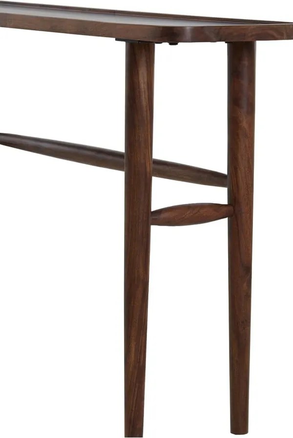 Hnedý konzolový stolík z masívu akácie 30x140 cm Qiano – Light & Living