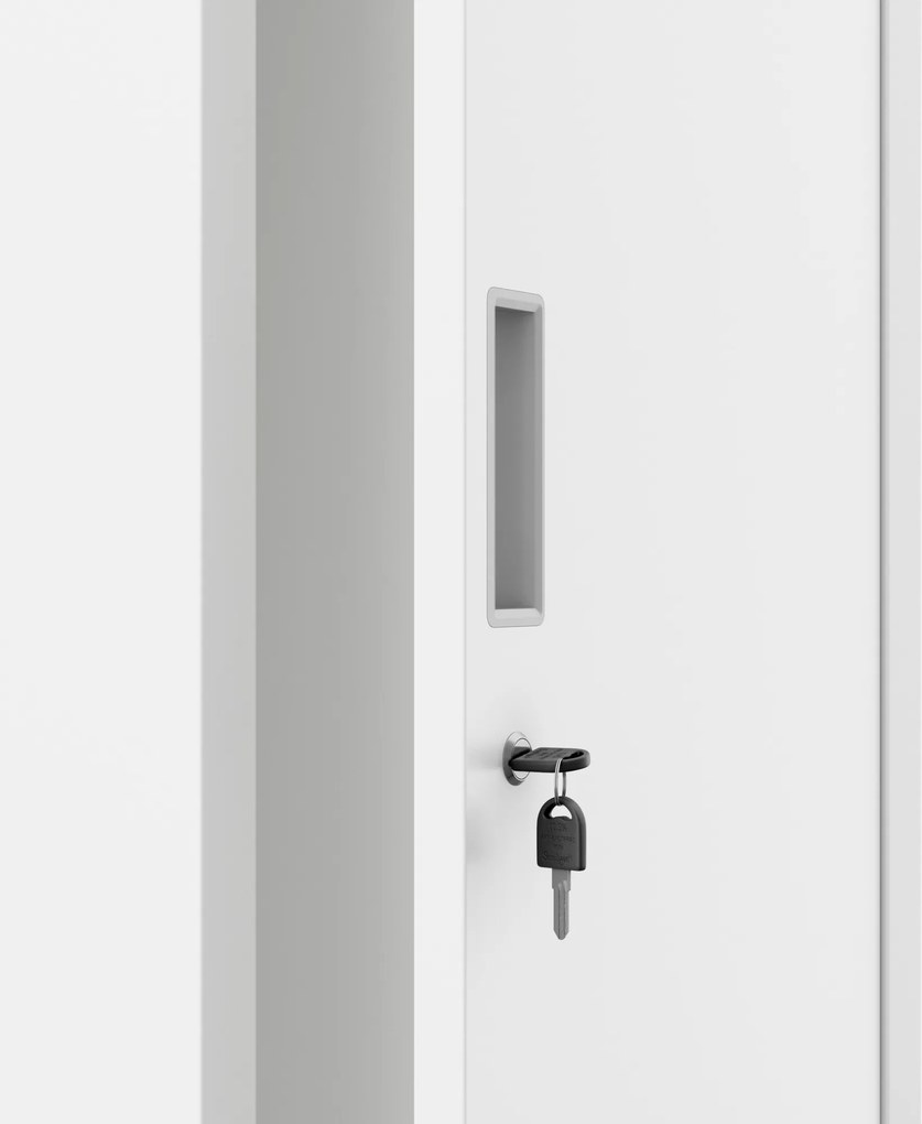 Dvojkomorová pracovná skrinka na oblečenie biela, 400x1800x500 mm: KACPER 1 Plus