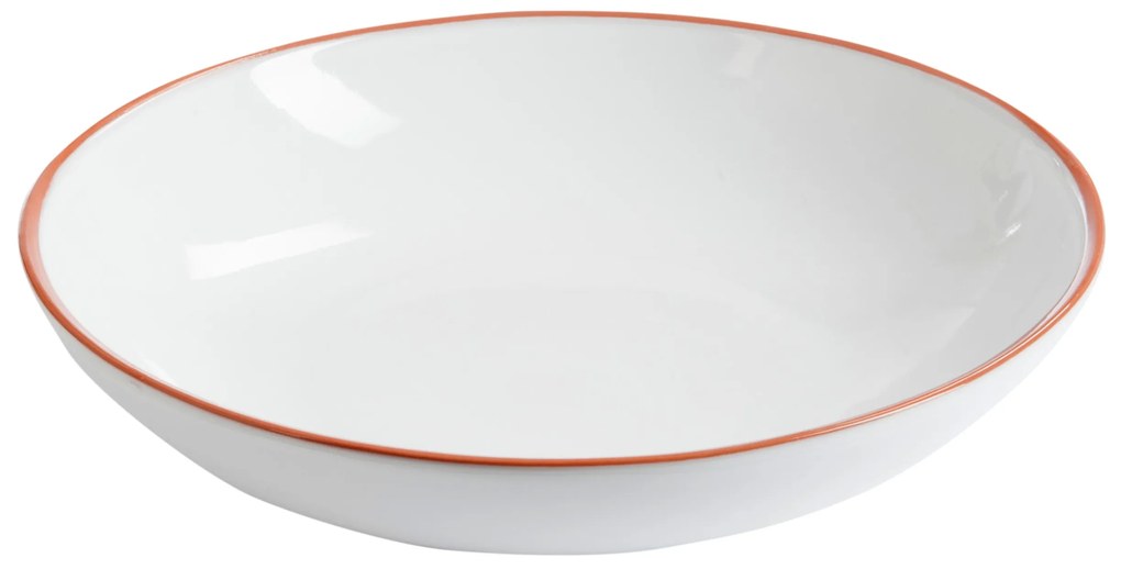 Biela misa terakoty s farebným lemom XL - 29,5 * 29,5 * 6,5 cm