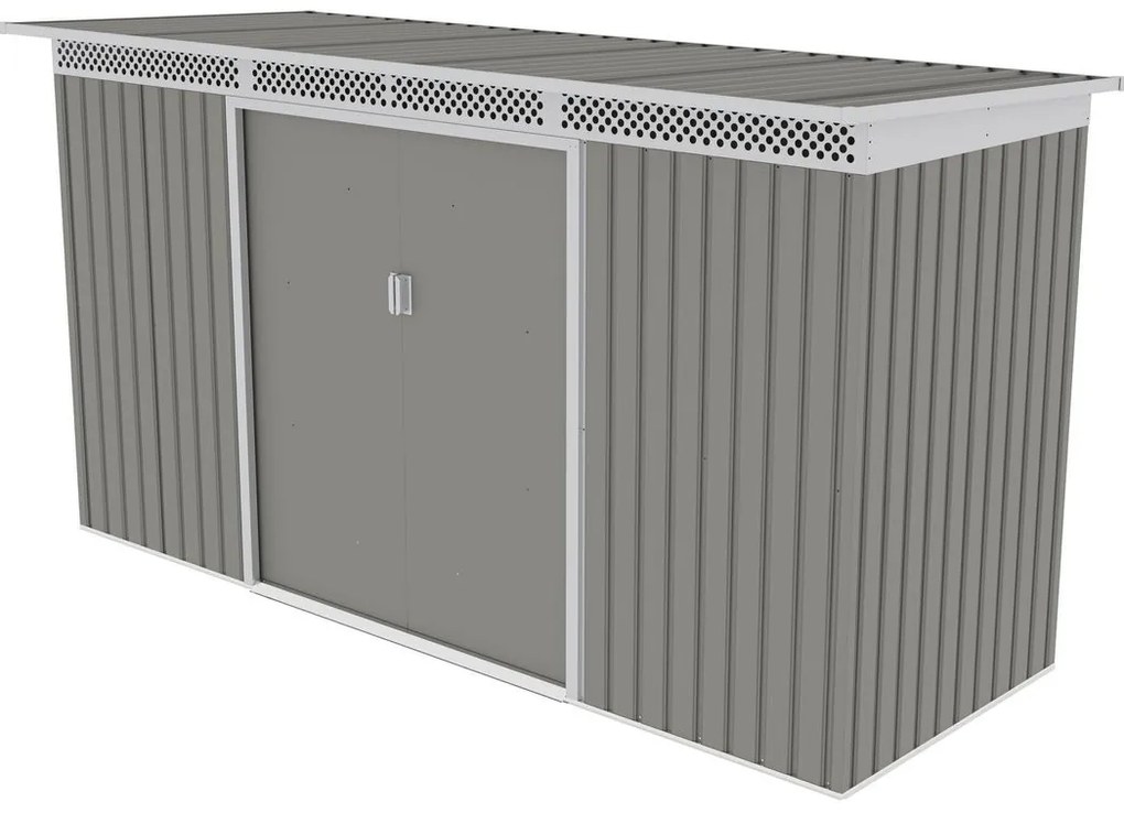 G21 Záhradný domček GRAH 483 - 340 x 142 cm, metalický šedý 63900992