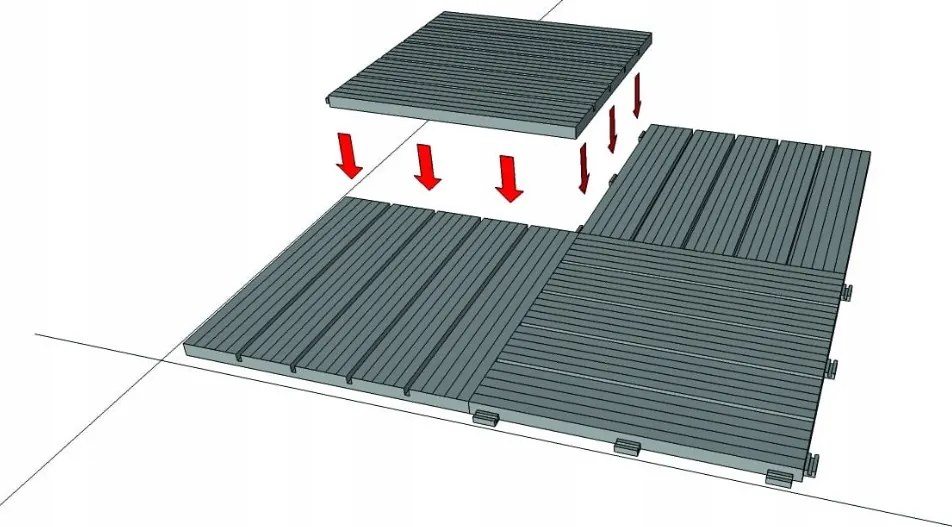 Gumová dlaždica COSMOPOLITAN 45 x 45 cm, sivá, zosilnená 2,5 cm MHEU5100188