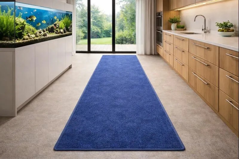 Vopi, Koberec behúň na mieru Eton modrý 82, šíre 70 cm, modrá, chodba / predsieň