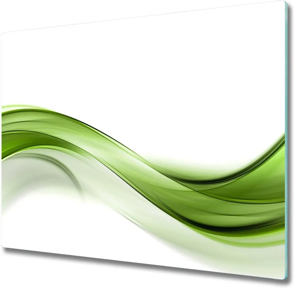 Sklenená doska na krájanie  zelená vlna