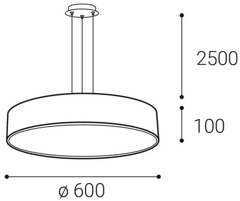 LED2 Závesné LED osvetlenie na lanku MONO, 60W, 3000K/4000K, okrúhle, biele