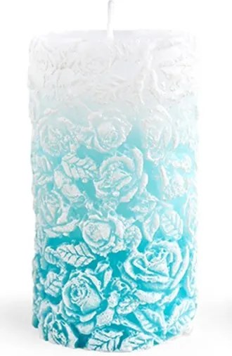 Parafínová svíčka DREAM 8x18,5 cm tyrkysová
