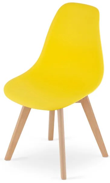 Set styroch jedálenských stoličiek KITO žlté / naturálne nohy (4 ks)
