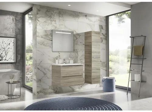 Kúpeľňový nábytkový set Pulse 120 cm s keramickým dvojitým umývadlom a zrkadlom dub sivý 84726116