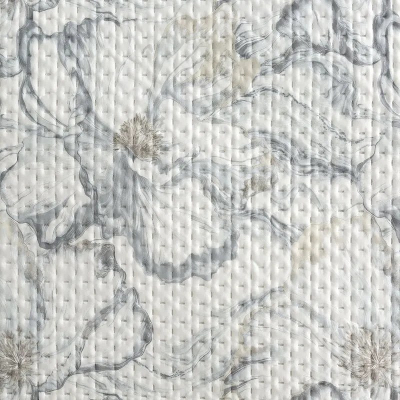 Dekorstudio Prehoz na posteľ LISA s kvetinovou potlačou - biely Rozmer prehozu (šírka x dĺžka): 200x220cm
