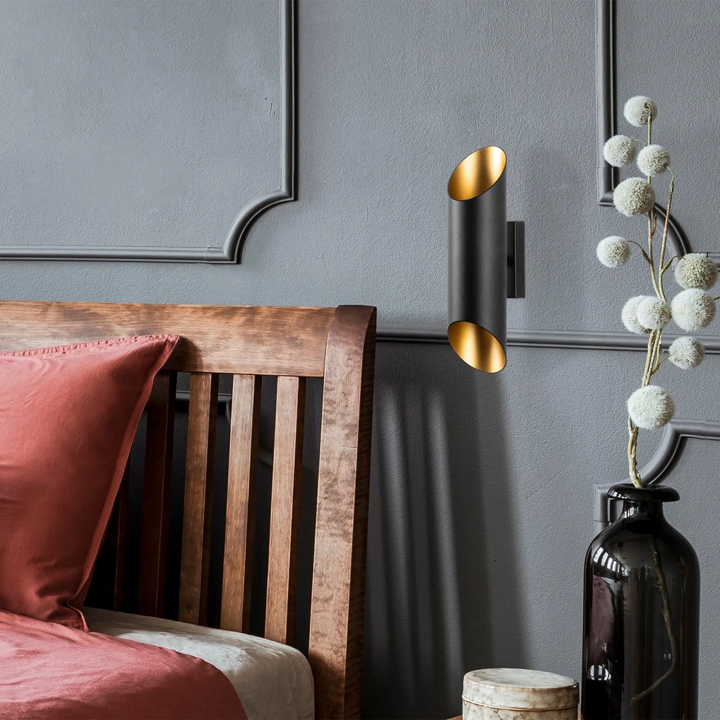 Nástenné svietidlo Cut čierna/zlatá