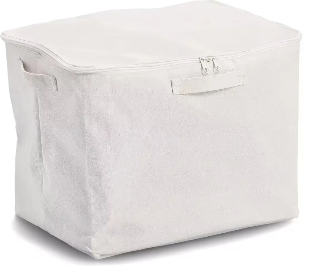 Zeller Present Úložný textilní box se zipem na uložení textilu CREAM, 38 × 27 × 27 cm