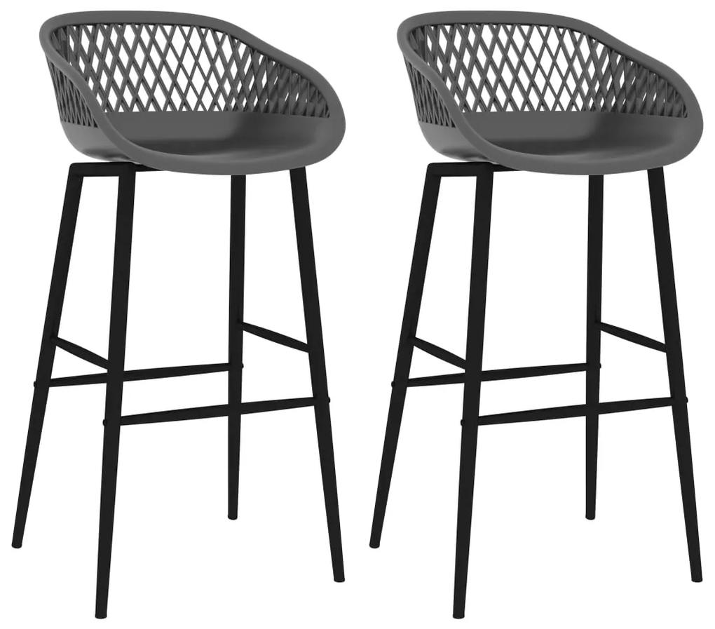 vidaXL Barové stoličky 2 ks sivé