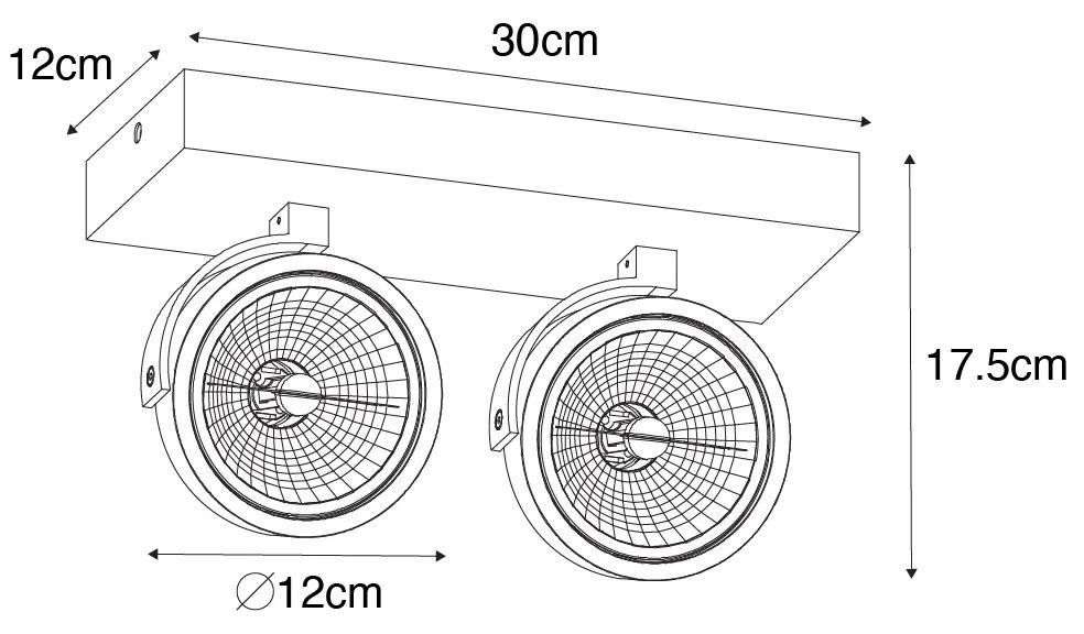 Dizajnové bodové svetlo sivé nastaviteľné 2-svetlo - Go