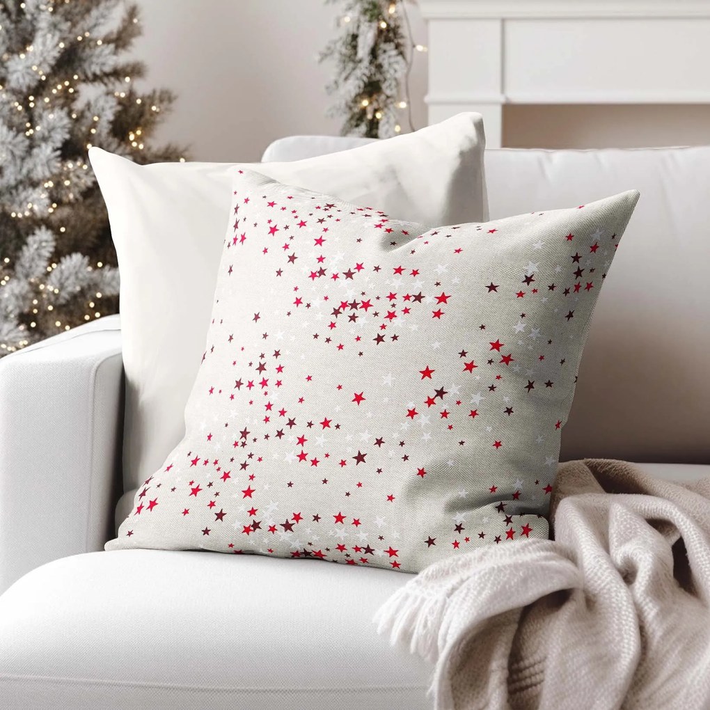 Goldea dekoračná obliečka na vankúš valencia - hviezdičky na režnej 50 x 50 cm