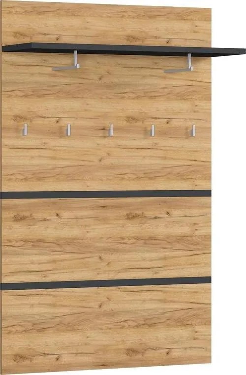 XXXLutz VEŠIAKOVÝ PANEL, antracitová, farba duba, 96/147/30 cm Xora - Vešiakové steny - 001258019104