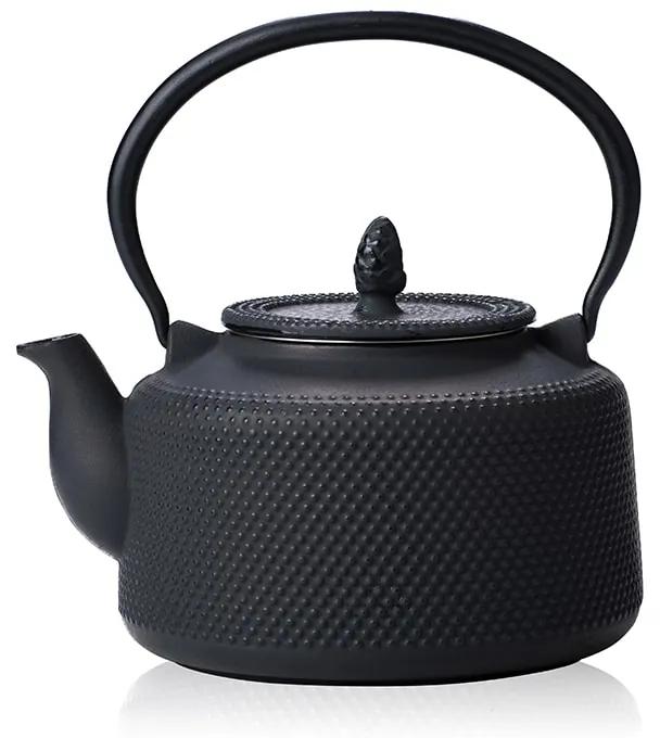 Takara - liatinová kanvica na čaj čierna