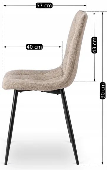 Vintino kreslo LIBRA tkanina -bežová farba, nohy sivé - vintino.sk