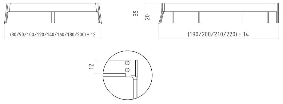 Dvojlôžková posteľ z dubového dreva v prírodnej farbe 200x200 cm Twig – The Beds