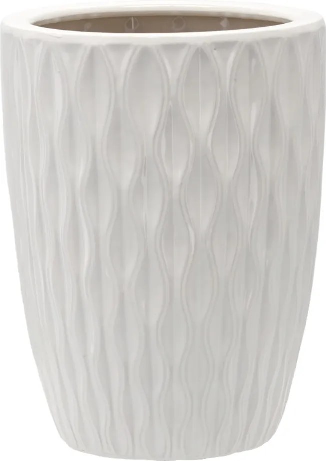 Keramický obal na květináč SLOWNY 24,5 cm bílý