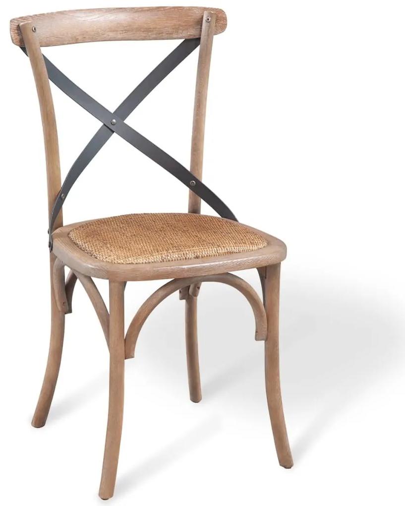 vidaXL Jedálenská stolička, dubový masív