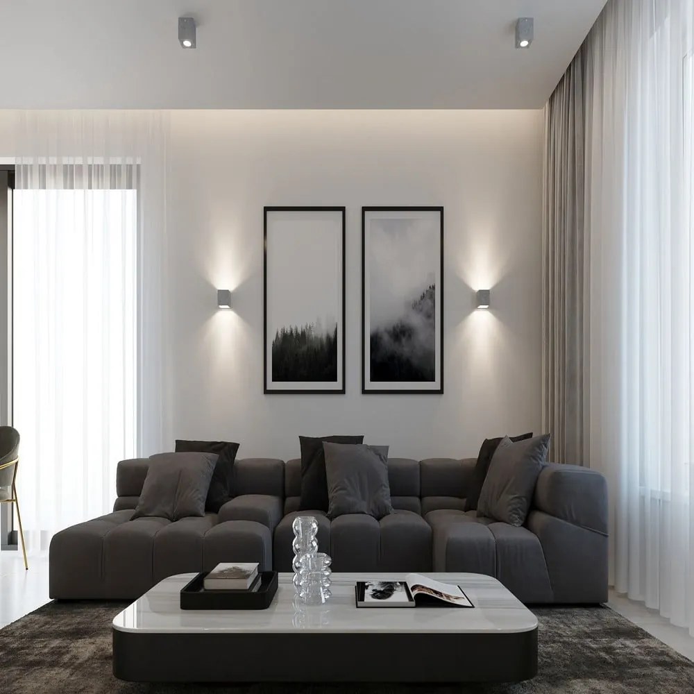 Sivé bodové svietidlo 10x10 cm Geo – Sollux