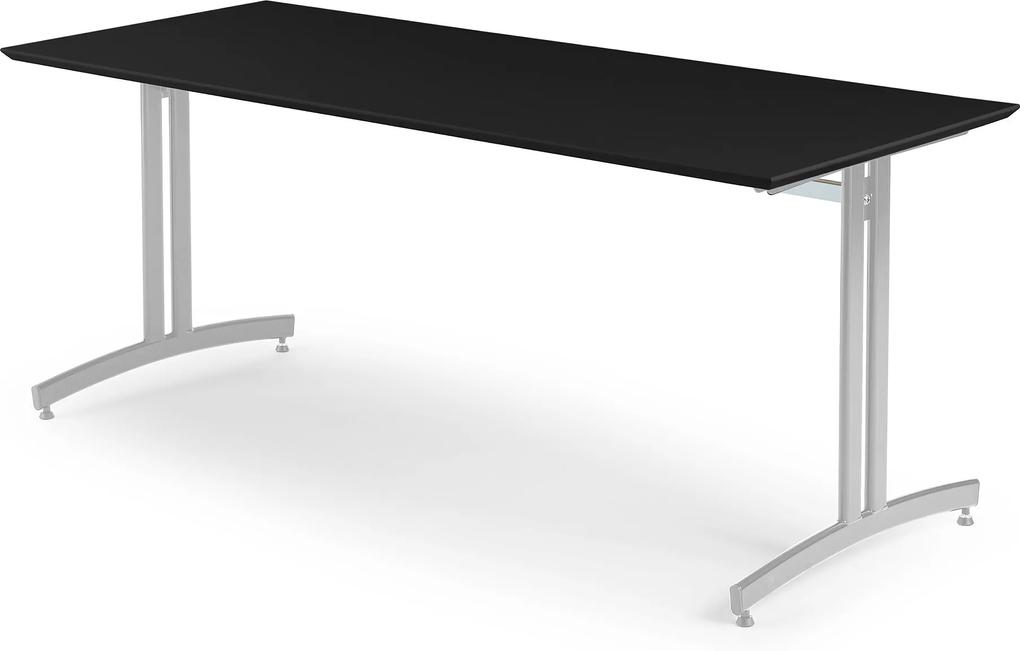 Jedálenský stôl Sanna, 1800x700 mm, čierna / šedá
