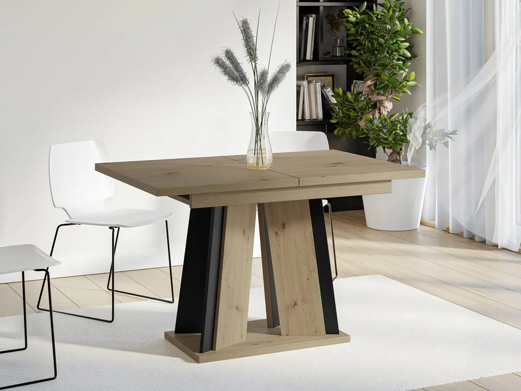 Rozkladací jedálenský stôl Lyliad, Farby: artisan / čierna