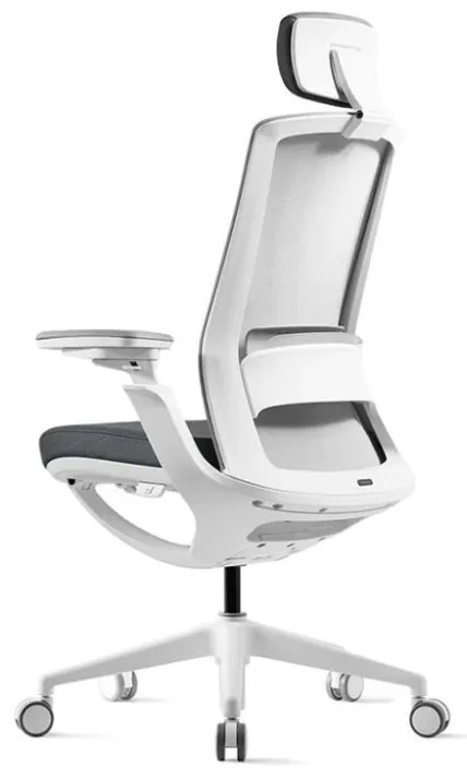 Kancelárska ergonomická stolička ROLY White — sieť, látka, biela / viac farieb Červená