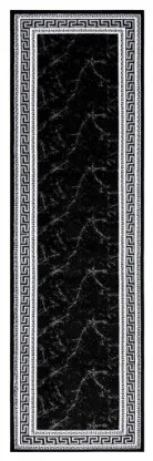 Koberec / Behúň GLOSS 2813 87 ramka, grécky - čierny / sivý
