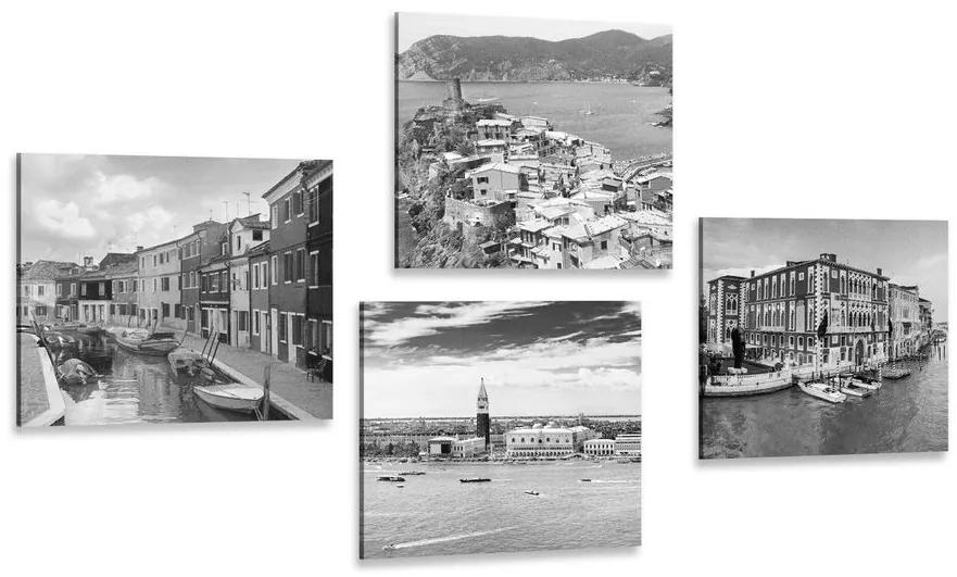 Set obrazov čiernobiele krajinky - 4x 60x60