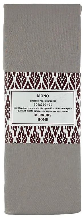 Napínacia plachta Mono bavlna svetlosivá 220x200 + 25 Merkury Home