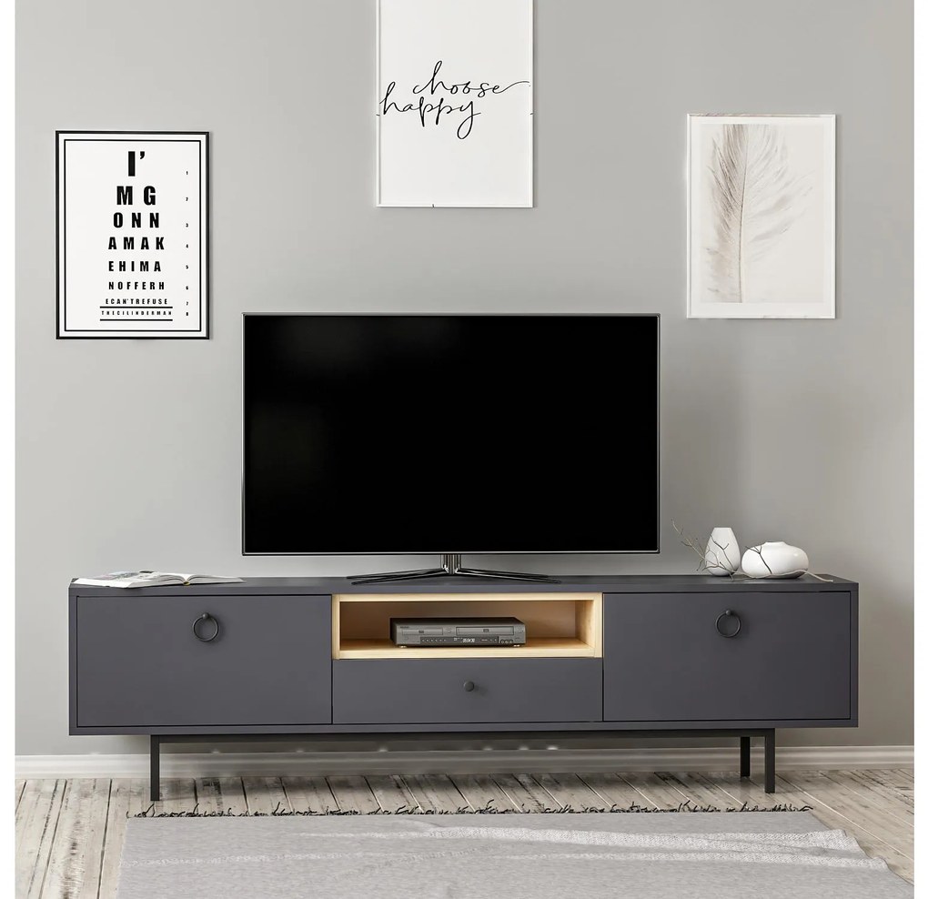 TV stolík/skrinka Dedoto (antracit) . Akcia -25%. Vlastná spoľahlivá doprava až k Vám domov. 1095476