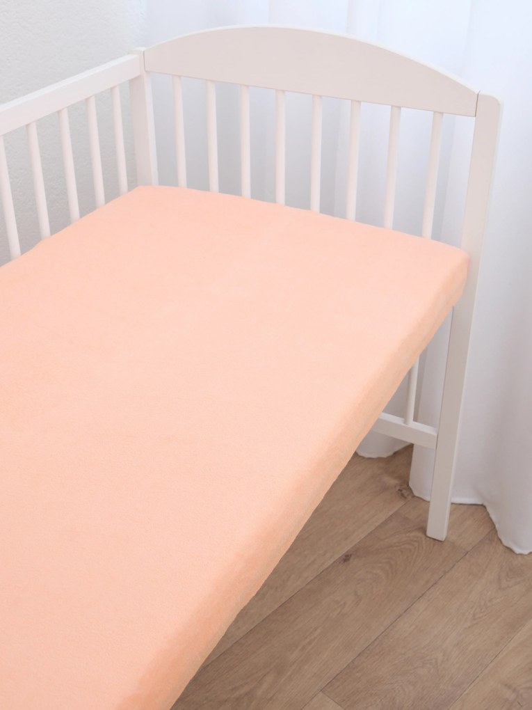 Froté plachta do postieľky 60 × 120 cm - lososová