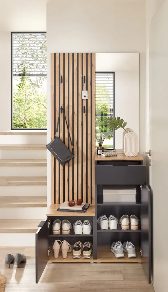 Predsieňová stena Simple, dub artisan/antracit