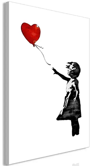 Artgeist Obraz - Banksy: Girl with Balloon (1 Part) Vertical Veľkosť: 20x30, Verzia: Na talianskom plátne