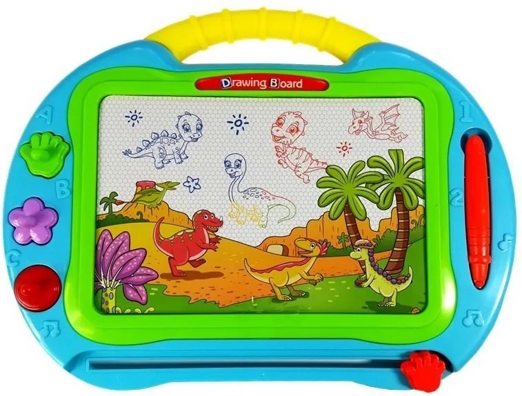 LEAN Toys Magnetická tabuľa na kreslenie 3 pečiatky Pero Stylus