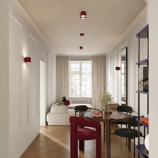 Sollux SL.1823 - Bodové svietidlo AURA 2xGX53/10W/230V červené