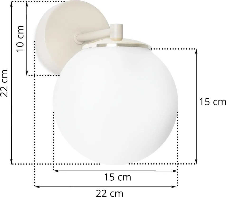 Nástenné svietidlo Florence 1, 1x biele sklenené tienidlo, be/g