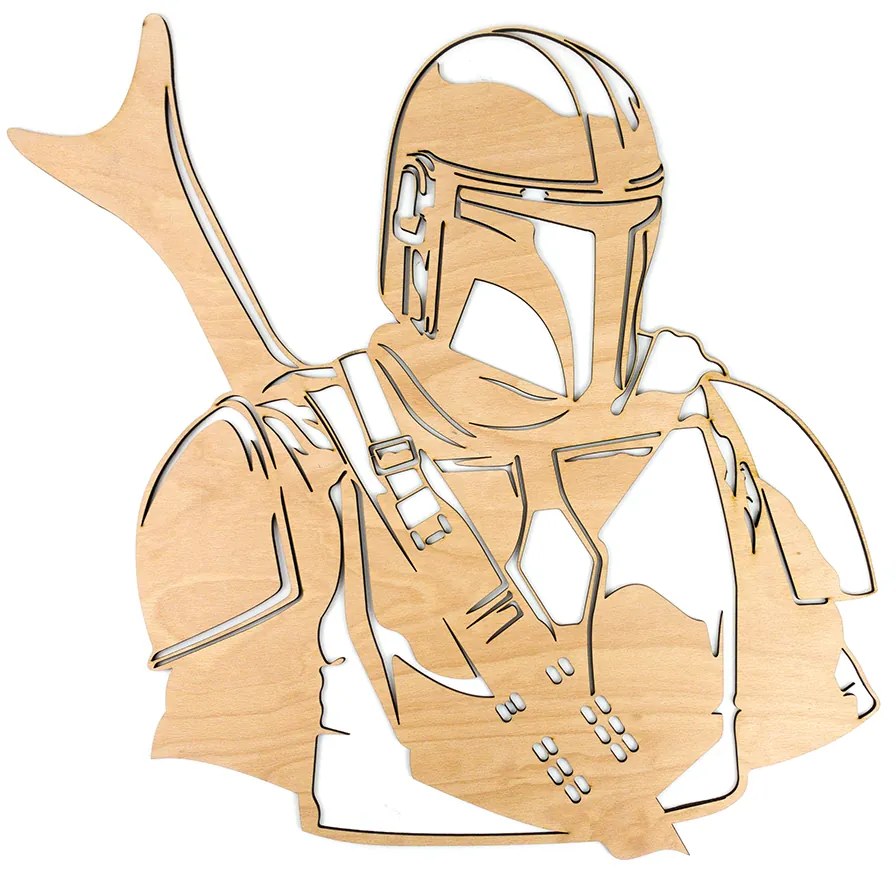 Veselá Stena Drevená nástenná dekorácia Star Wars Mandalorian