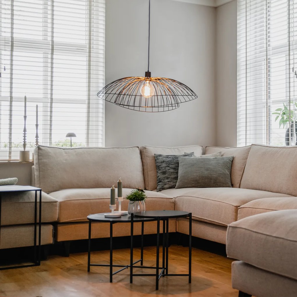 Dizajnové závesné svietidlo čierne 60 cm - Pua