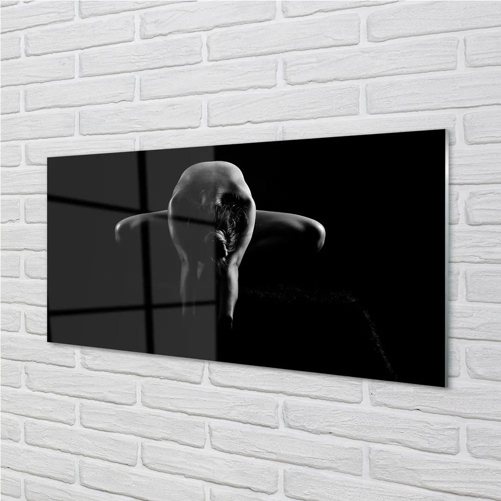Obraz plexi Žena čiernej a bielej 140x70 cm