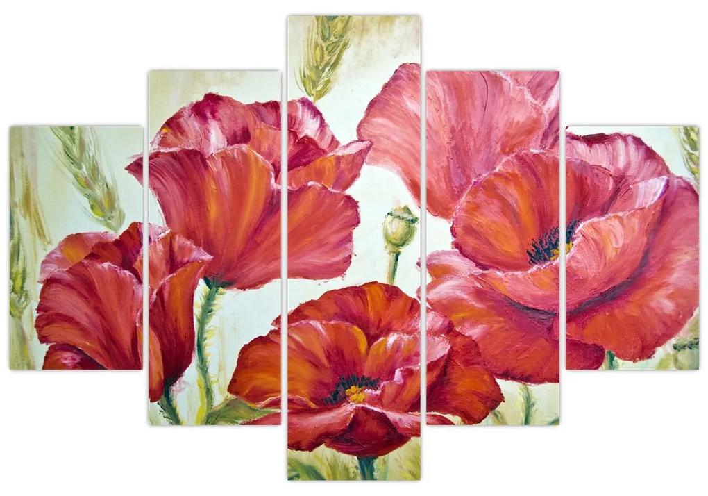 Obraz - Kvety vlčích makov (150x105 cm)