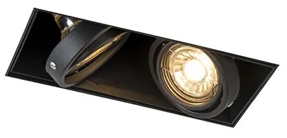 Sada 6 zapustených bodových svetiel čierna GU10 nastaviteľná bezrámová 2-svetelná - Oneon
