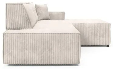 Rozkladacia rohová sedacia súprava s úložným priestorom do tvaru L TERAMO pravá béžová