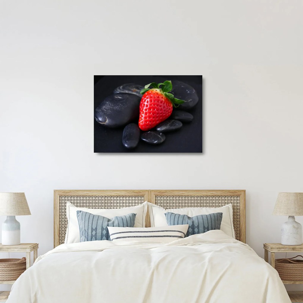 Sklenený obraz jahody (70x50 cm)