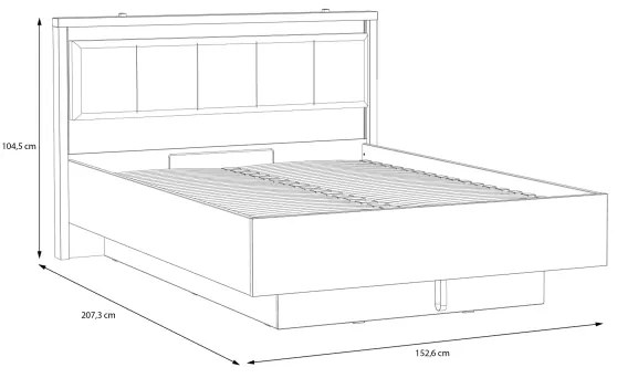 Dvojlôžková posteľ s úložným priestorom OREN 140x200 cm hnedá/čierna