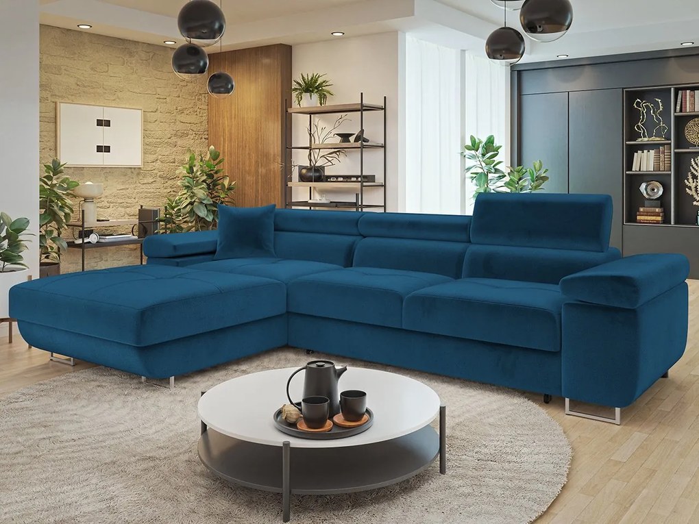 Rohová rozkladacia sedačka v tvare L Torezio Mini, Dostupné poťahy: Manila 18, Strana: pravá