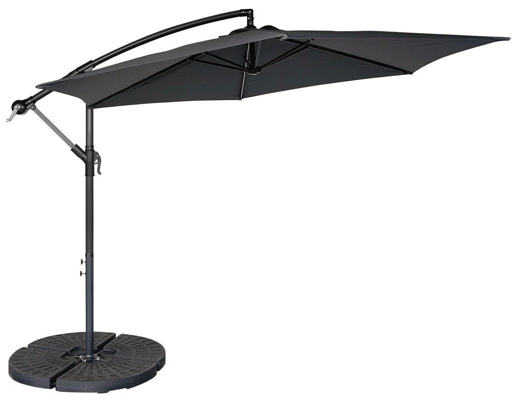 Zahradní slunečník Houseland Tynex 300 cm tmavě šedý